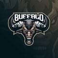 Bull mascot logo design vector with modern illustration concept style for badge, emblem and t shirt printing. angry head bull Royalty Free Stock Photo