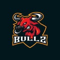 Bull mascot logo design vector with modern illustration concept style for badge, emblem and t shirt printing. Bull head Royalty Free Stock Photo