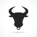 Bull mascot vector icon Royalty Free Stock Photo