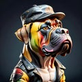 Bull mastiff bulldog dog strong leader companion hipster