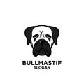 Bull Mastiff head dog logo design