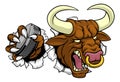 Bull Minotaur Longhorn Cow Ice Hockey Mascot