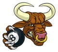 Bull Minotaur Longhorn Cow Pool Mascot Cartoon Royalty Free Stock Photo