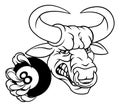 Bull Minotaur Longhorn Cow Pool Mascot Cartoon Royalty Free Stock Photo