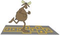 Bull moose playing hopscotch