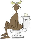 Bull moose on a toilet