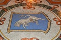 Bull Mosaic on floor of Vittorio Emanuele gallery, Milan, Italy Royalty Free Stock Photo