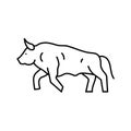 bull motion angry line icon vector illustration
