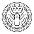 Turitsa. Bull, Ox, Ancient Slavic Symbol.