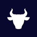 Bull, ox head vector silhouette