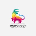 Bull Polygon Futuristic Mark illustration vector Design template