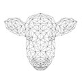 Bull polygonal animal. Vector cow illustration for wallpaper and printing on t-shirts. Cow silhouette in thin line style