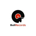 Bull records logo vector illustration Royalty Free Stock Photo