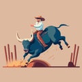 Bull Riding Cowboy