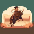 Bull Riding Cowboy Royalty Free Stock Photo