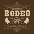 Bull rodeo colorful vintage sticker
