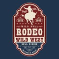 Bull rodeo vintage poster colorful Royalty Free Stock Photo