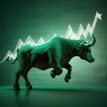 Bull run or bullish market trend in crypto currency or stocks Royalty Free Stock Photo
