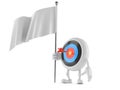 Bull`s eye character with blank flag Royalty Free Stock Photo