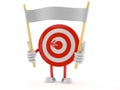 Bull`s eye character holding blank banner Royalty Free Stock Photo