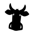 Bull\'s head logo of simple black lines on a white background