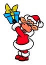 Bull santa claus christmas gifts animal character cartoon illustration