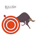 Bull shape The growing Business market. Accurate hit on target. Vector. Royalty Free Stock Photo
