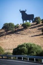 Bull-shaped billboard in Spain Royalty Free Stock Photo