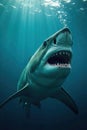 Bull shark aggressively consuming fish head, underwater , fish, hunting, prey Royalty Free Stock Photo