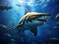 Bull shark and fish