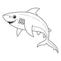 Bull Shark Isolated Coloring Page for Kids
