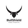 Bull shield logo design Royalty Free Stock Photo