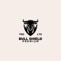 Bull shield premium vintage logo icon vector Royalty Free Stock Photo