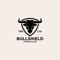 Bull shield vector logo design Royalty Free Stock Photo
