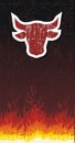 Bull silhouette with fire Royalty Free Stock Photo