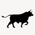 Bull silhouette isolated on white background