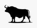 Bull silhouette vector icon. Cow bull beef farm animal black illustration icon logo. Royalty Free Stock Photo