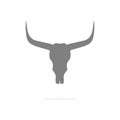 Bull skull icon. Buffalo head vector illustration isolated on white.