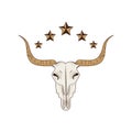 Bull skull wild west icon Royalty Free Stock Photo