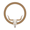 Bull skull wild west icon Royalty Free Stock Photo