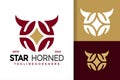 Bull Star Horned Logo Design Vector Illustration Template Royalty Free Stock Photo