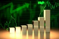 Bull Stock Market Chart, 3D Rendering