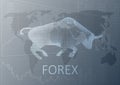 Bull symbol and the word forex