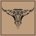 bull tattoo design. Vector illustration decorative design