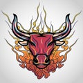 Bull tattoo logo icon design, vector