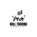 Bull trading logo design template