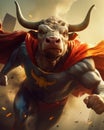 Super Bull: A Powerful Symbol of Strength and Determination. created by generative artificial intelligence Royalty Free Stock Photo