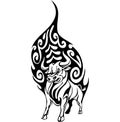 Bull in tribal style - image. Royalty Free Stock Photo