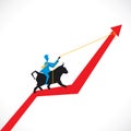 Bull up the market graph arrow