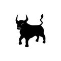 Bull vector icon illustration isolated on white background. Ox hand drawn logo Royalty Free Stock Photo